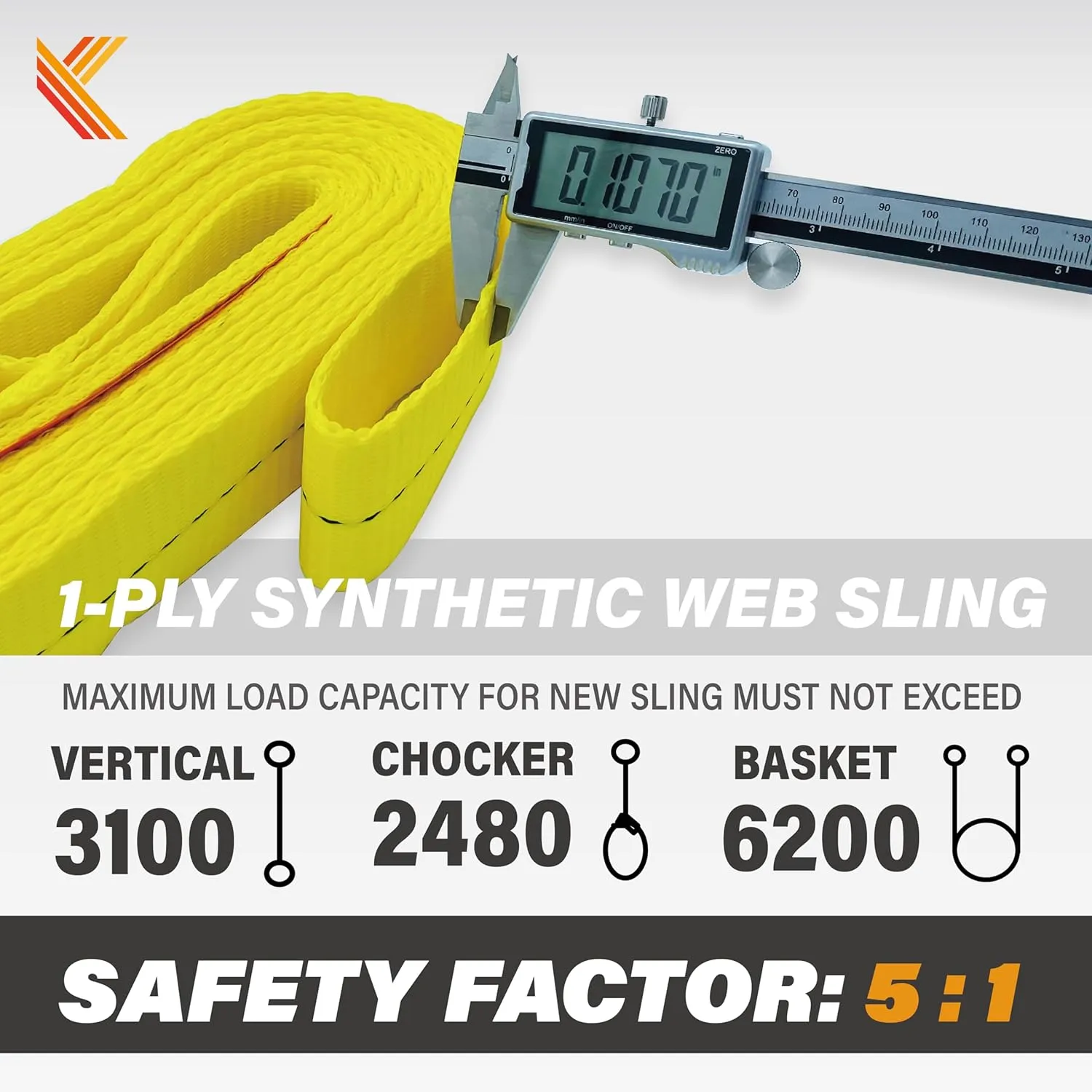 1-Ply Webbing Sling 2”x 4ft Lifting Straps 2Pack Heavy Duty Web Strap Rigging Moving Towing Hoisting Gear KODIAK STRAPS