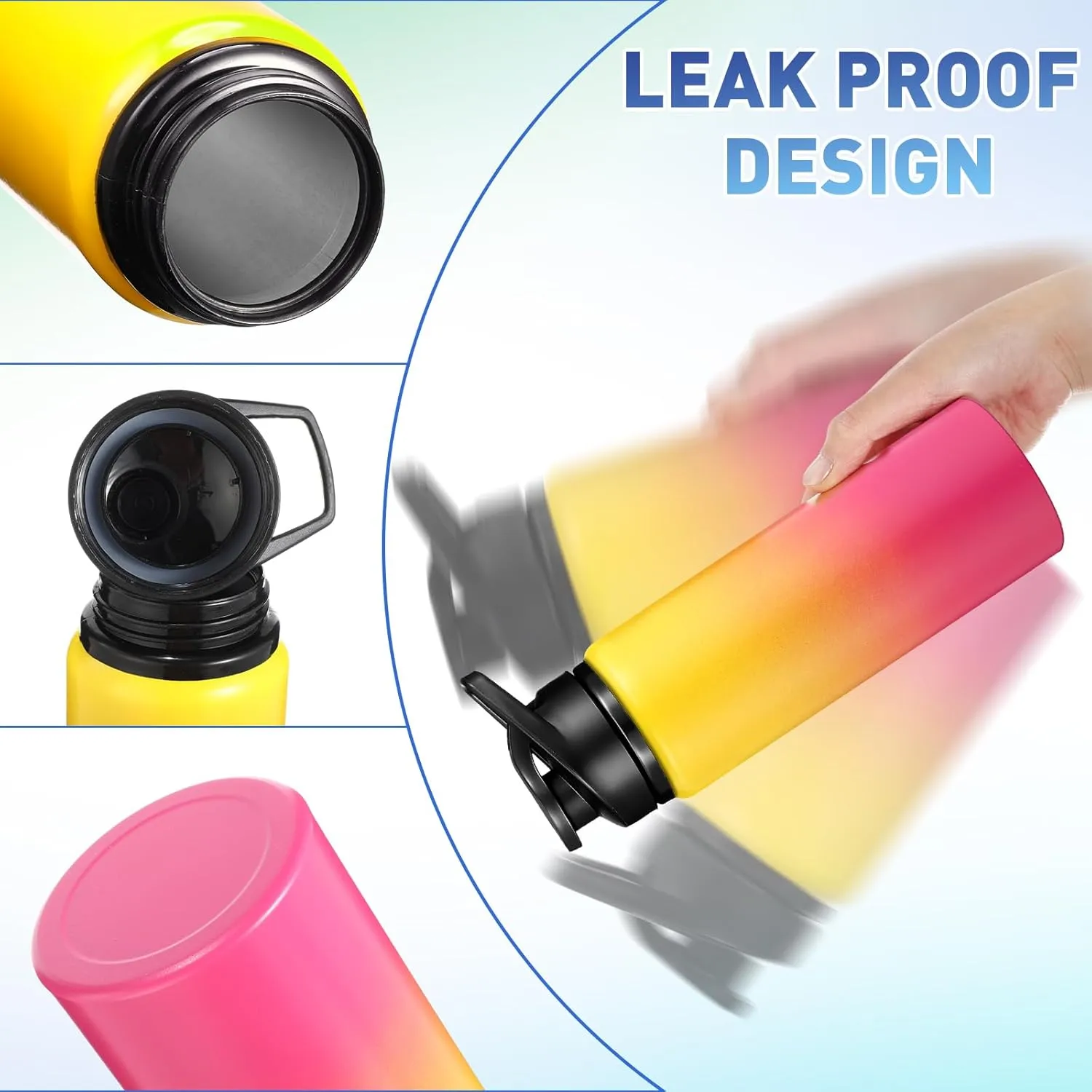 10 Pieces 25oz Reusable Aluminum Water Bottles Bulk Multicolor Outdoor Sports Water Bottles for Travel, Gym, Hiking, Cycling, Camping, Fishing, Snap Lid