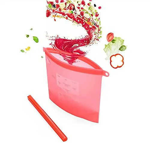 1000ml Silicone Food Storage Bags Airtight & Leakproof Reusable Containers (Pack of 3)