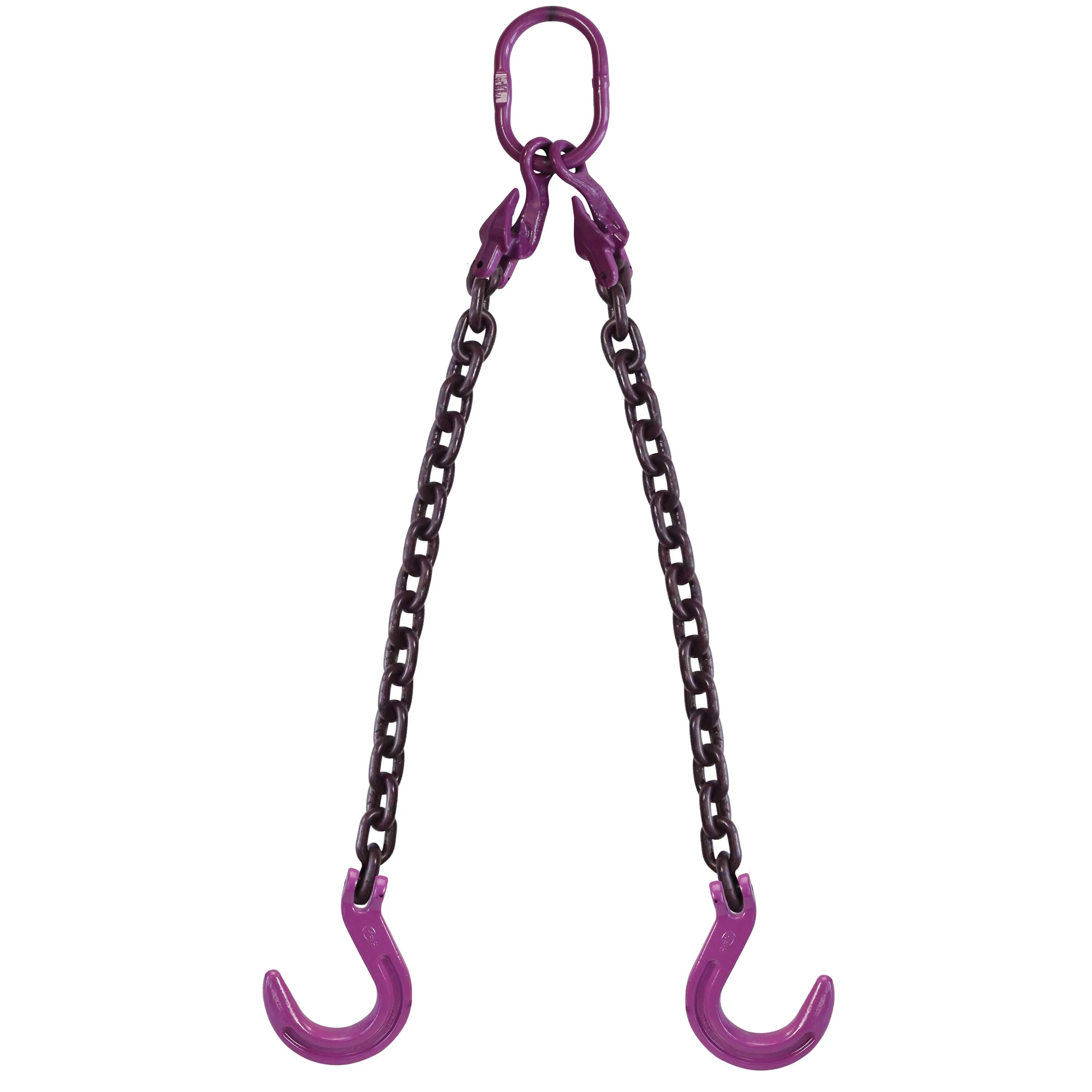 1/2" x 5' - Adjustable 2 Leg Chain Sling w/ Foundry Hooks - Grade 100