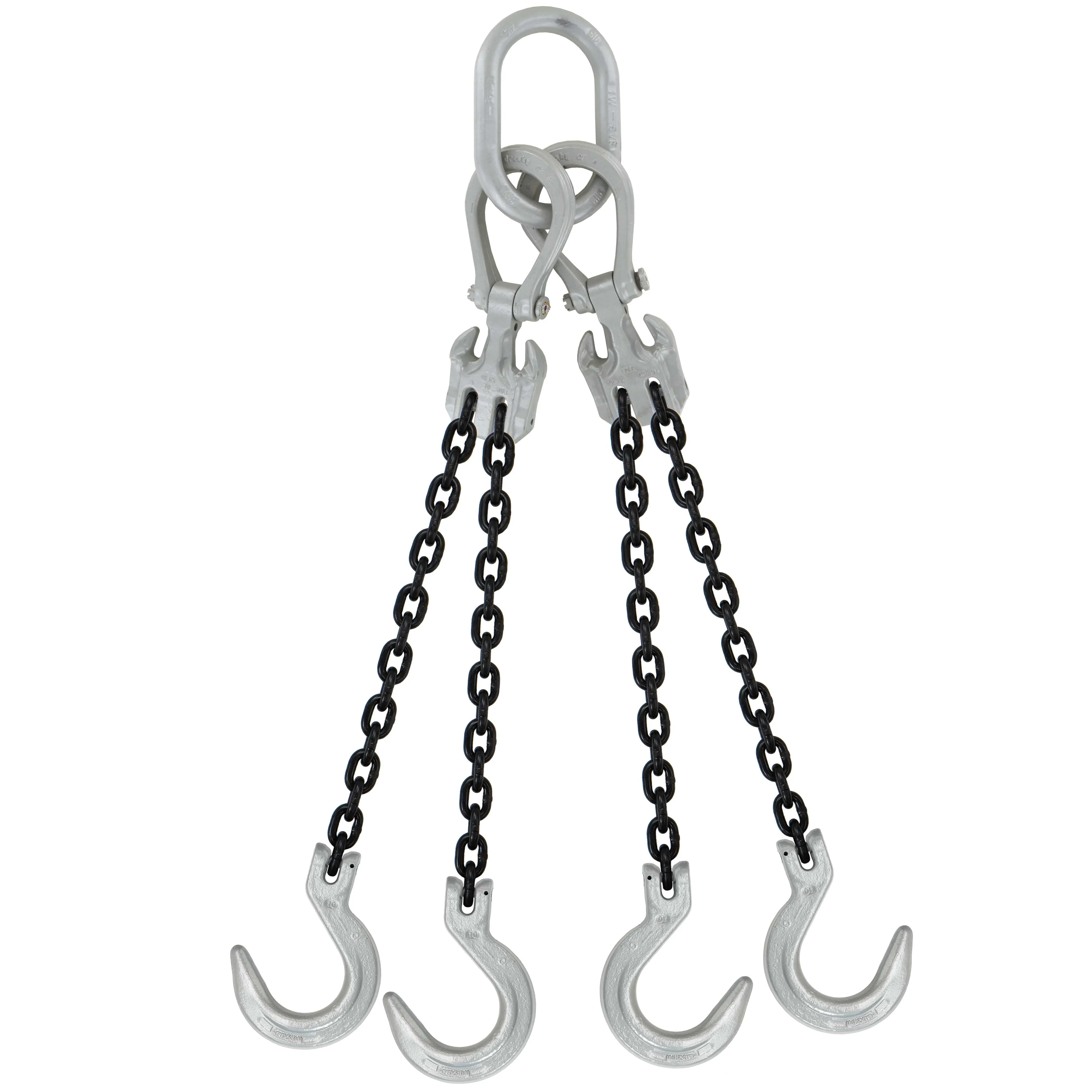1/2" x 5' - Domestic Adjustable 4 Leg Chain Sling with Crosby Foundry Hooks - Grade 100
