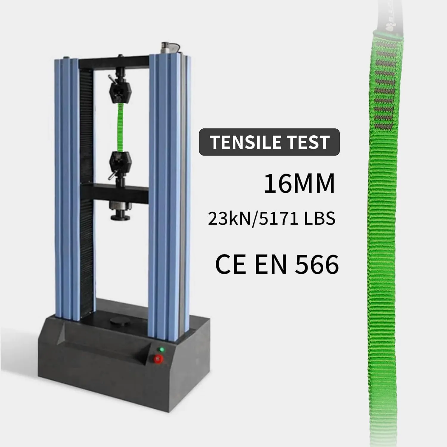 16mm Nylon Climbing Sling Runner, 23KN/5171 lbs, EN566 Rock Climbing Webbing Straps for Tree Work, Positioning, Rigging, Ziplining, Anchoring,Hanging, Stretching,3pc,48inch,Green