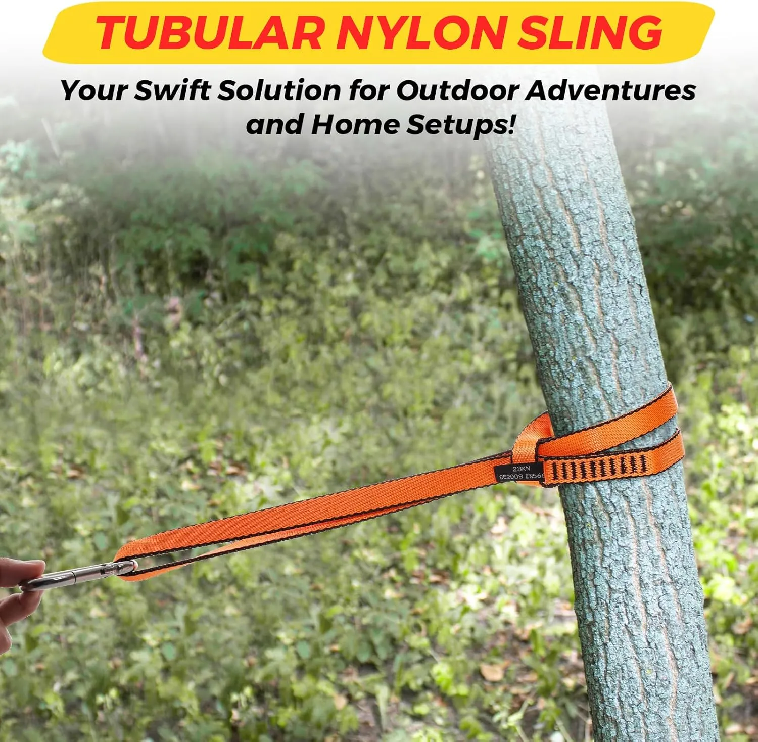 18MM Nylon Climbing Sling Runner 23KN CE2008/EN566 Strong Webbing Straps for Rock Climbing,Mountaineering, Rappelling, Swing, Yoga Hammock etc
