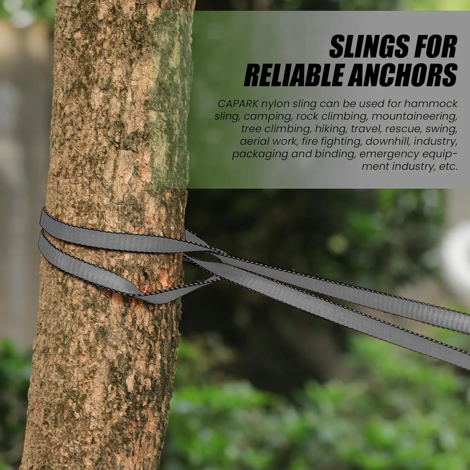 18MM Nylon Climbing Slings Runners 23 kN Strong Webbing Straps for Rock Climbing, Rappelling, Swing, Yoga Hammock etc