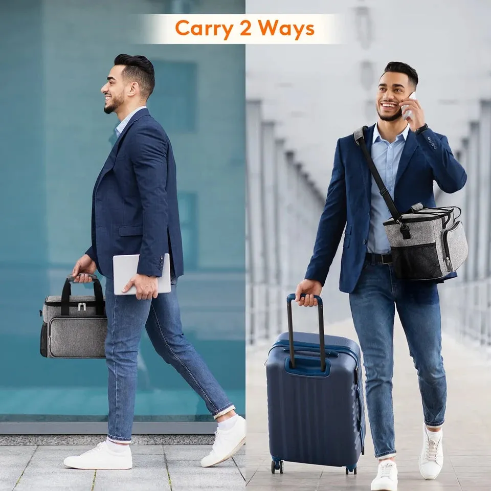 1pc Grey Oxford Cloth Lunch Bag With High Capacity, Handheld &amp; Shoulder Straps Portable Large Capacity Waterproof Leakproof