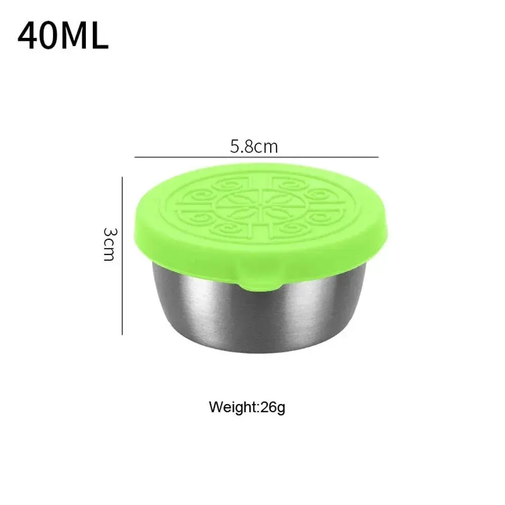 1pc Salad Dressing Container With 1.35oz/40ml Reusable Stainless Steel Cup And Leakproof