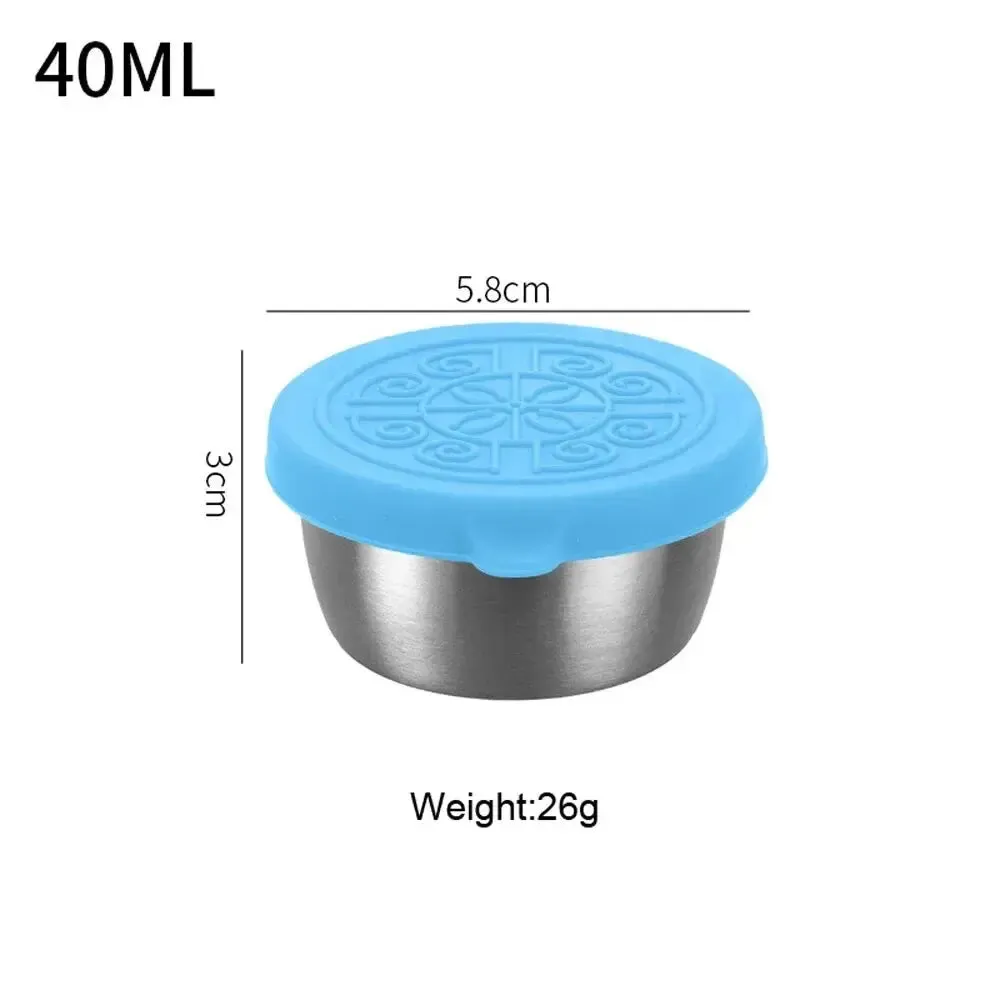 1pc Salad Dressing Container With 1.35oz/40ml Reusable Stainless Steel Cup And Leakproof