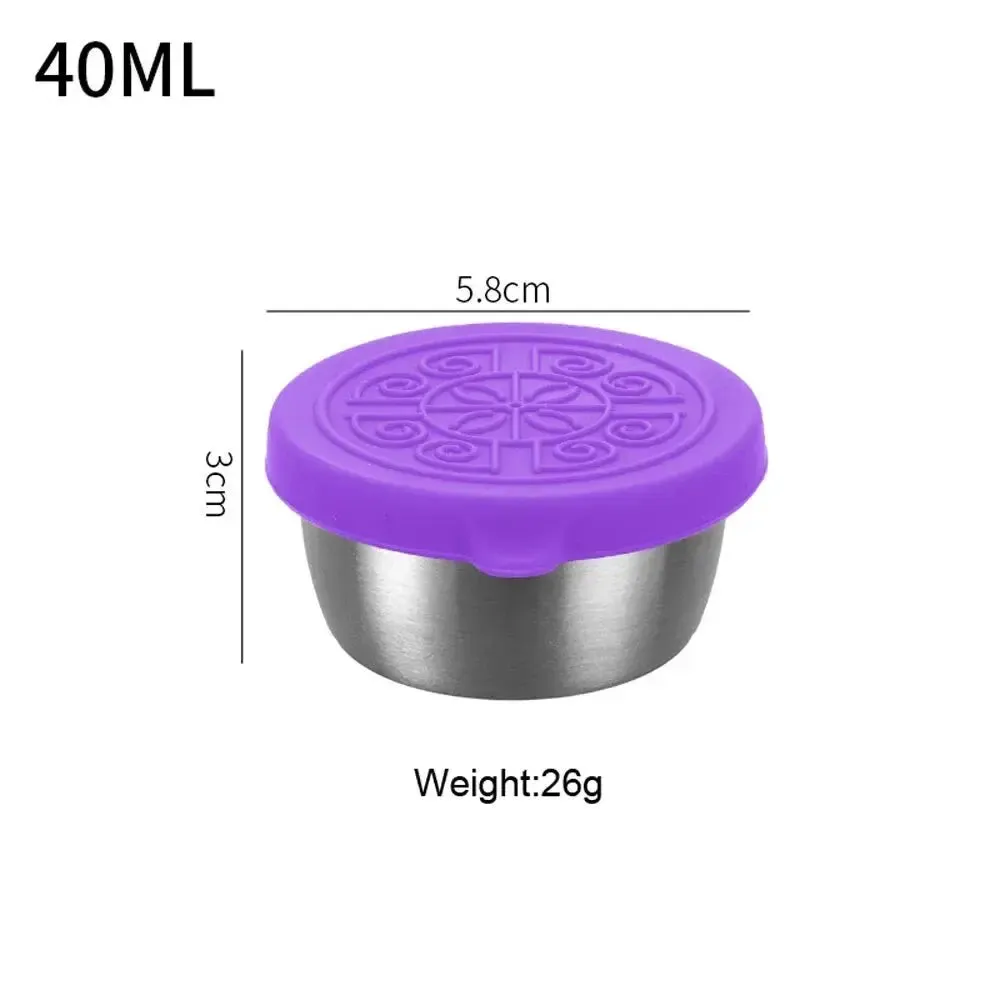 1pc Salad Dressing Container With 1.35oz/40ml Reusable Stainless Steel Cup And Leakproof