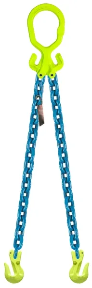 2-Leg Adjustable Chain Sling with Grab Hooks, 1/2"