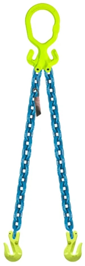 2-Leg Adjustable Chain Sling with Grab Hooks, 1/2"