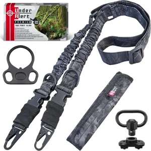 2 Point Rifle Sling with Soft Shoulder Pad, Built-in Hooks and Swivel | Adjustable Length Gun Sling | Versatile Rifle Strap | Two Point Gun Strap with Gift Box for Husband, Camo Black