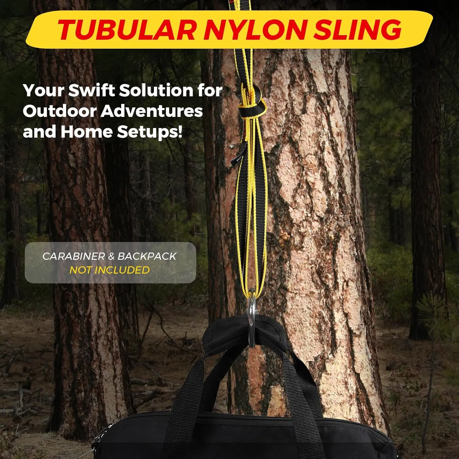 20MM Nylon Climbing Sling Runner 23KN CE2008/EN566 Rock Climbing Webbing Straps for Rock Climbing, Rappelling, Swing, Yoga Hammock etc