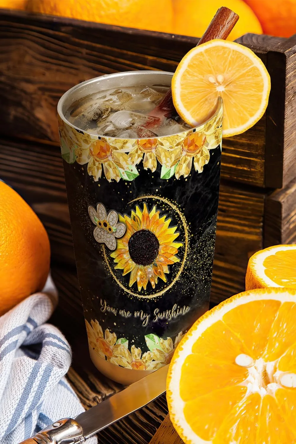 20oz Yellow Jewelry Crystal Sunflower Dog Mom Tumbler, World's Best Dog Mom, Gifts for Dogs Lovers, Coffee Thermos, Stainless Steel Double Wall Vacuum Insulated Coffee Mug, Travel Cup with Lid