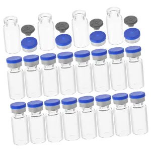 20pcs Glass Vials Caps 3ml Bottles Syrup Bottles Leakproof for Laboratory Travel Essential Oils