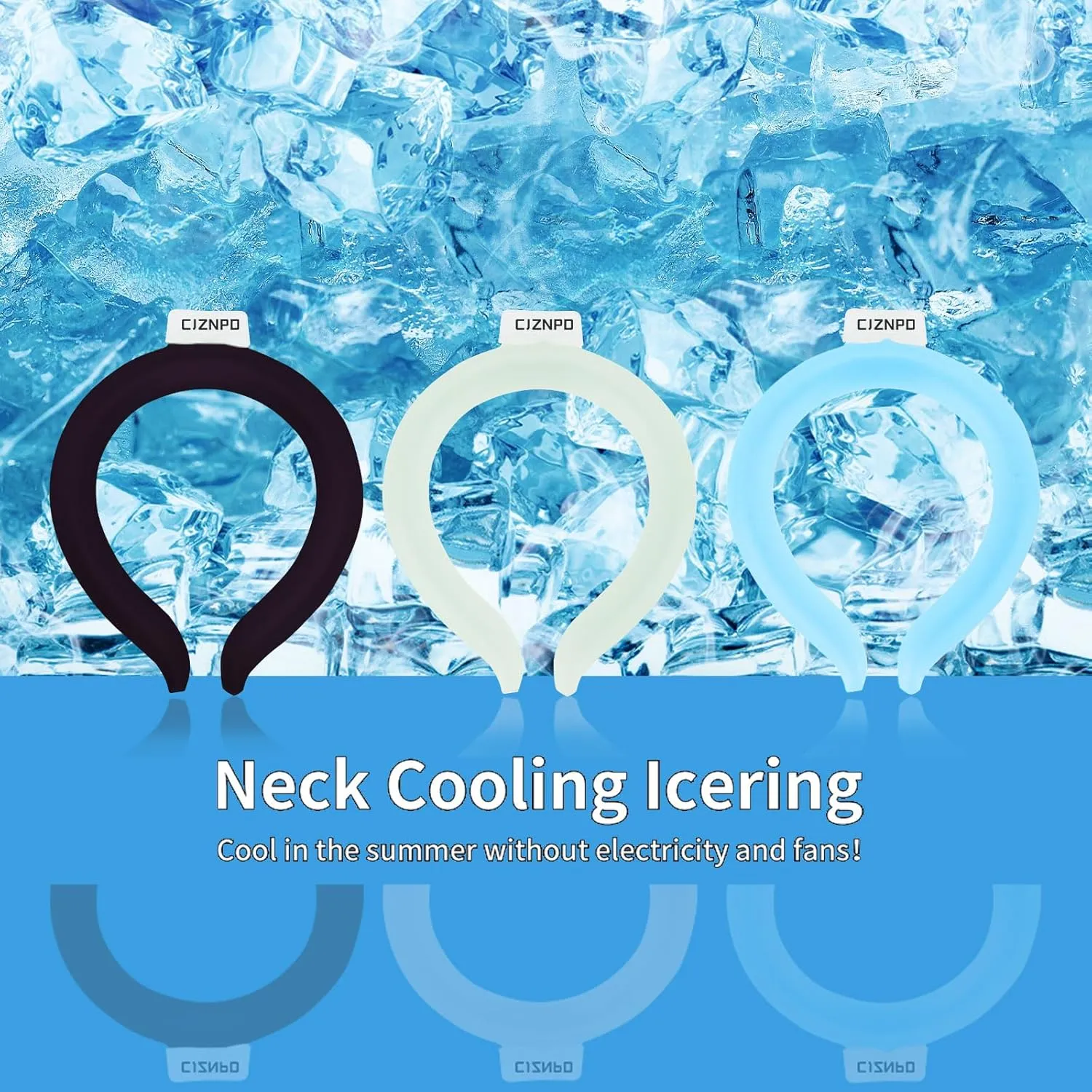2PCS Neck Cooling Tube, with Insulated Bag, Wearable Ice Coolers Ring Keep Body Cool in Heat/Hot Weather,Reusable Neck Frozen Wraps for Summer in/Outdoor Sports (Black White)