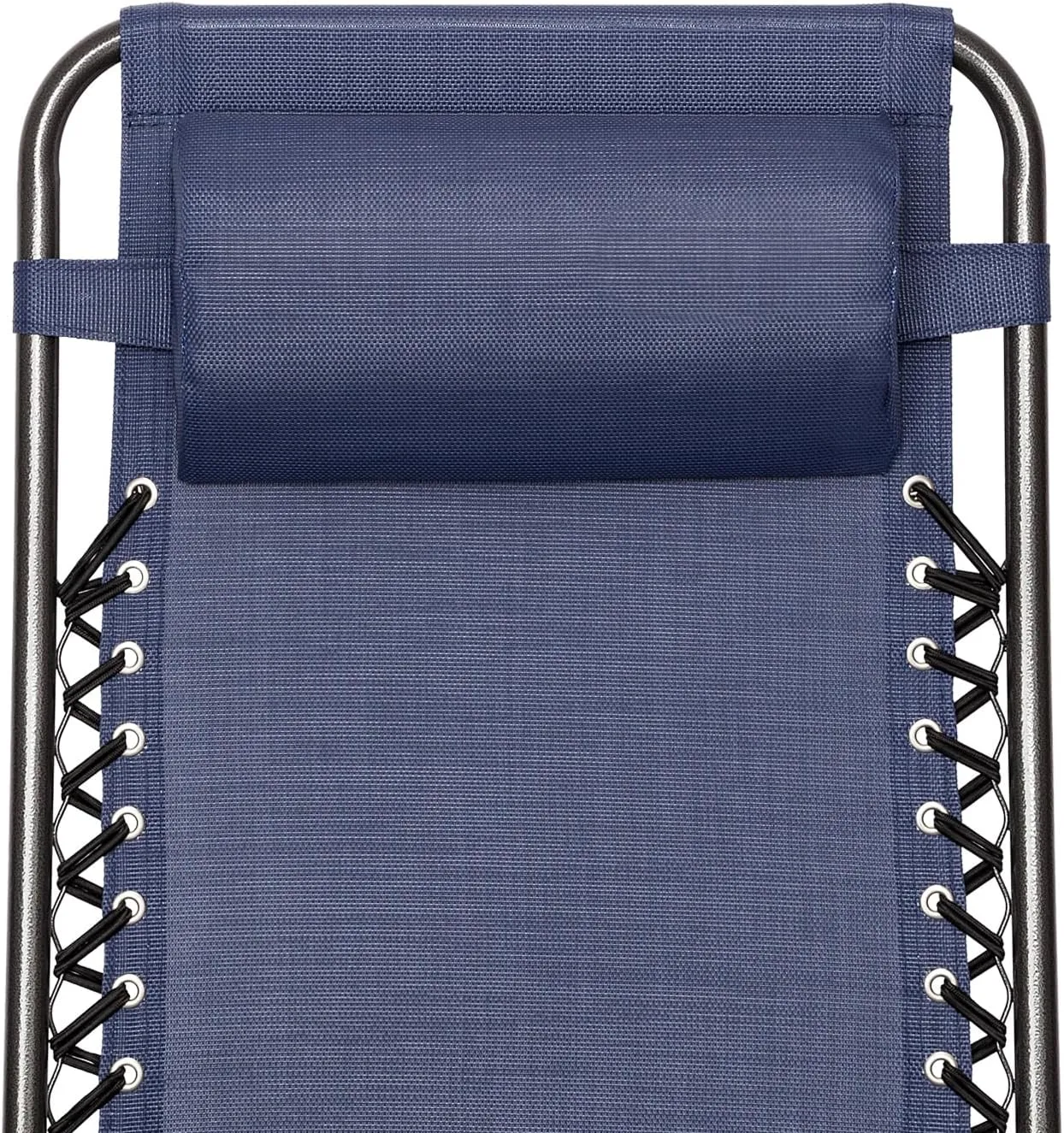 2pcs Outdoor Lounge Patio Chairs with Pillow and Utility Tray Adjustable Folding Recliner, for Deck,Patio,Beach,Yard(70"×20.5"×14.5"). (Blue)
