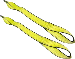2" x 16 FT 2-ply Twisted Eye Lifting Sling | Rigging and Towing Pull Strap | (2 Pack) Made with 9800# Webbing - Vertical Rating 6,400 LBS