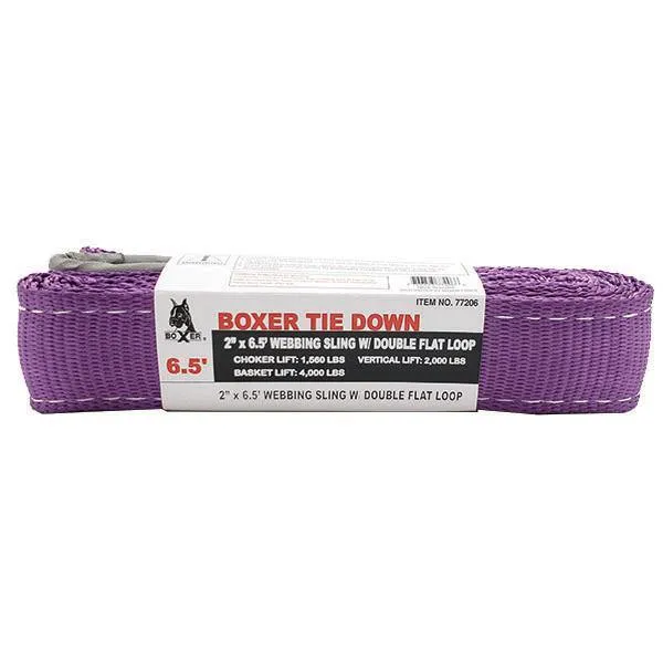 2" x 6.5' Polyester Webbing Sling with Double Flat Loops