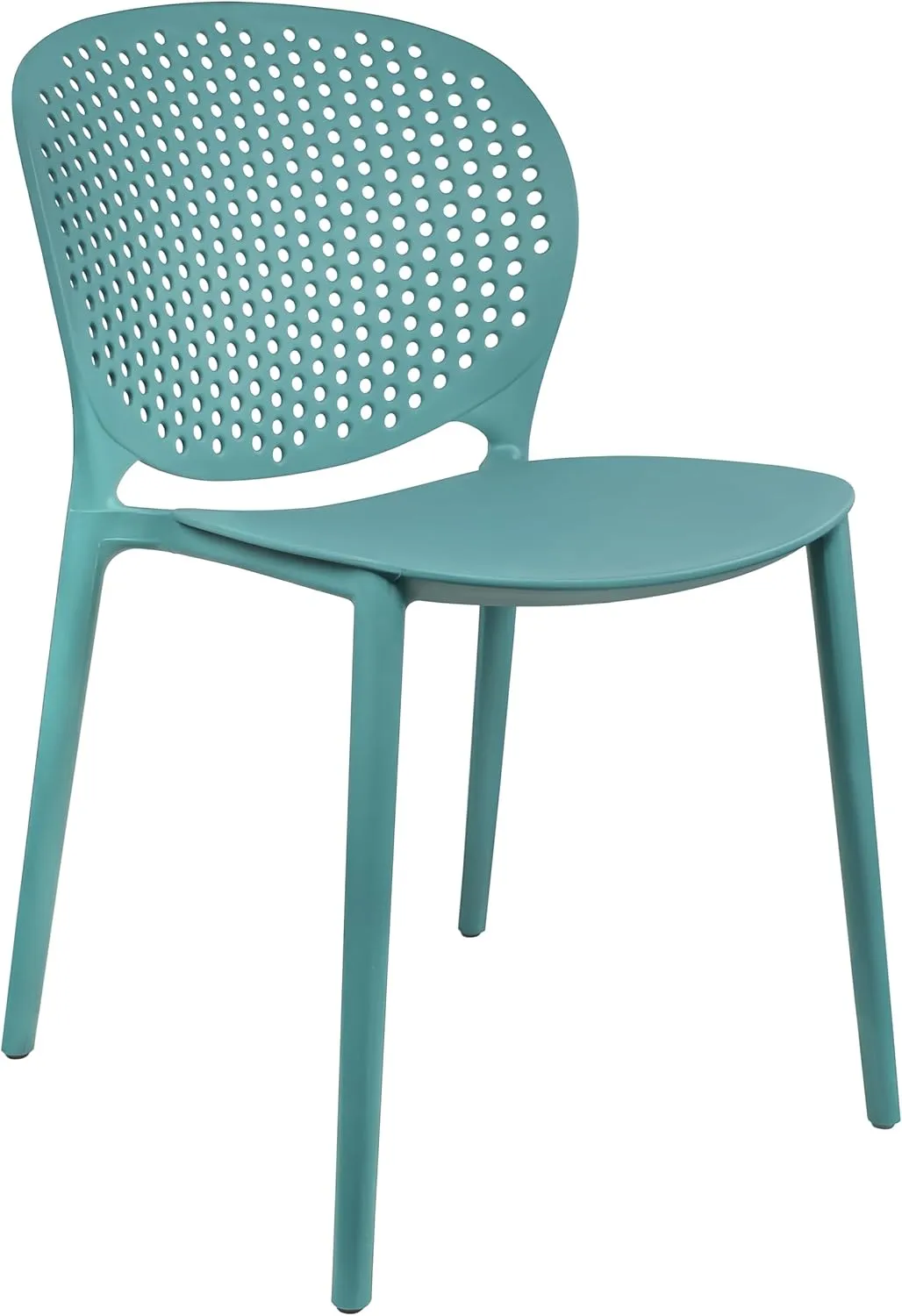 2xhome Set of 4 Modern Pool Patio Chairs, Stackable Dining Side Chairs for Indoor Outdoor Kitchen Living Room Restaurant, Teal