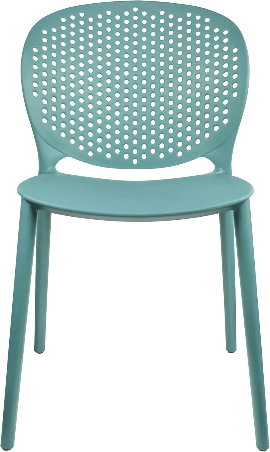 2xhome Set of 4 Modern Pool Patio Chairs, Stackable Dining Side Chairs for Indoor Outdoor Kitchen Living Room Restaurant, Teal