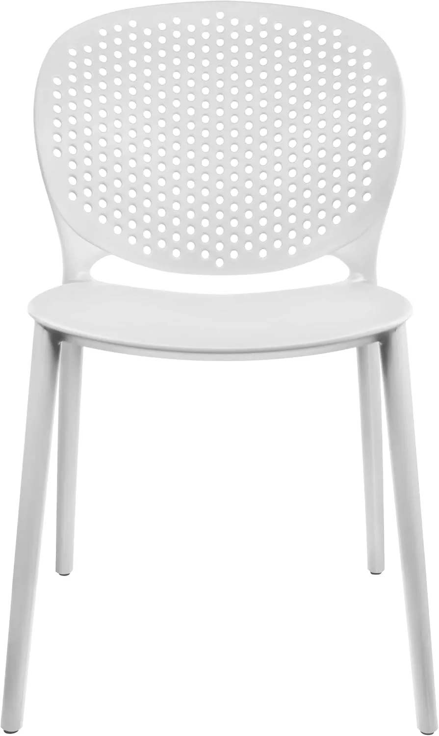 2xhome Set of 4 Modern Pool Patio Chairs, Stackable Dining Side Chairs for Indoor Outdoor Kitchen Living Room Restaurant, White