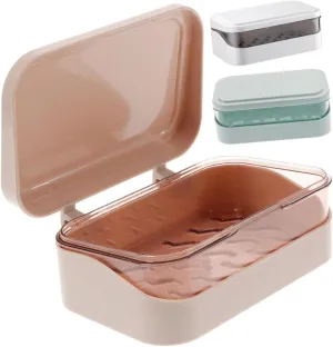 3pcs Soap Holder Soap Case Soap Drain Holder Soap Dish for Shower Soap Dish with Lid Cover Shower Soap Dish Kitchen Sponge Drainer Abs Take a Bath Storage Rack Travel