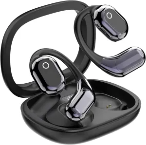 4 in 1 Language Translator Earbuds, Translation Earbuds in Real Time, Earhook Translation Headset, Multi-Function Translator Device for Travel Business Learning (Black)