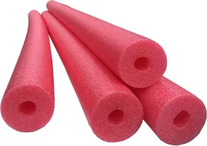 4 Pack Flex Connex Jumbo 60 Inch x 3.5 Inch Jumbo Swimming Pool Noodle Foam Multi-Purpose (Red)