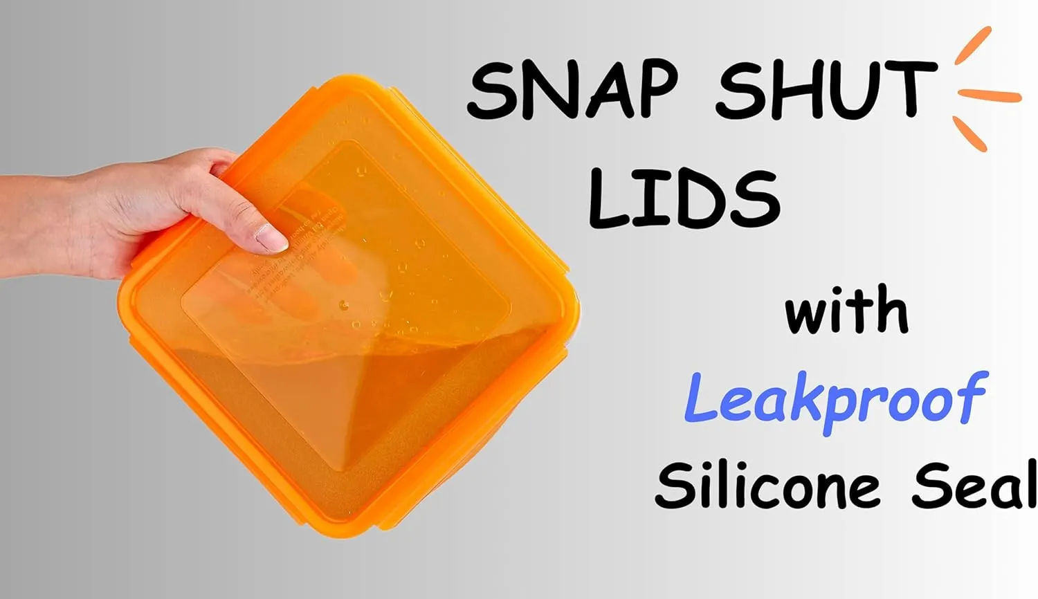 4 Pack - Fun Size Sandwich Containers - Reusable, BPA Free Plastic, Snap Shut Lids with Leakproof Silicone Seal. Great for Sandwiches, Snacks & Storage (Blue, Pink, Orange & Green)