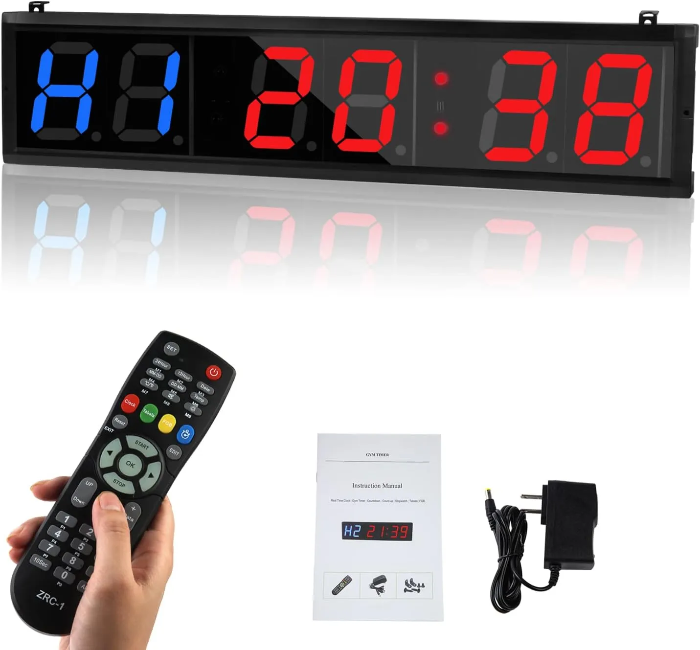 4.0inch Multi-Function Fitness Timer, Tabata/FGB/EMOM Large Screen Interval Timer, Suitable for Gym/Large Game/MMA Counting/School