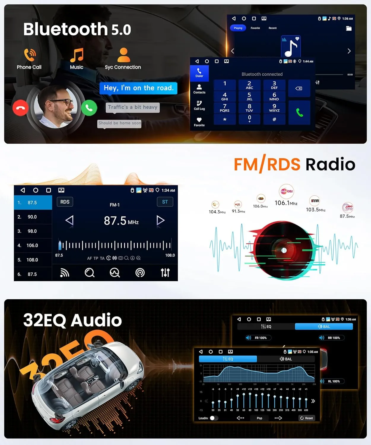 4G 64G Car Radio for Toyota Camry 2006-2011, Rimoody Android Car Stereo with Carplay Android Auto GPS Navigation WiFi 9 Inch Touchscreen Bluetooth FM EQ Mirror Link Backup Camera