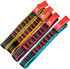 4PK 12cm Quickdraw Runner,22KN Nylon Climbing Sling Runner,Nylon Webbing for Rock Climbing, Mountaineering, Hiking, Downhill, Emergency Equipment, etc(Green Orange Purple Blue)