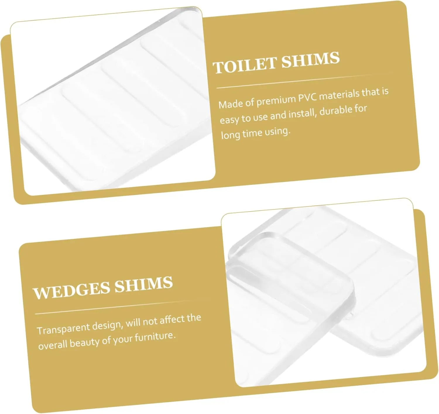 4sets Furniture Levelers Table Wedges Drywall Shims Door Shims Small Plastic for Leveling 8pcs*4