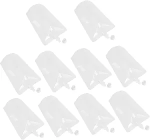 50pcs Portable Transparent Beverage Flasks Sealed Plastic Drink Pouches for Camping Fishing and Outdoor Activities Reusable Leakproof Design for Soybean Milk and Juice
