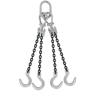 5/16" x 20' - Domestic Adjustable 4 Leg Chain Sling with Crosby Foundry Hooks - Grade 100