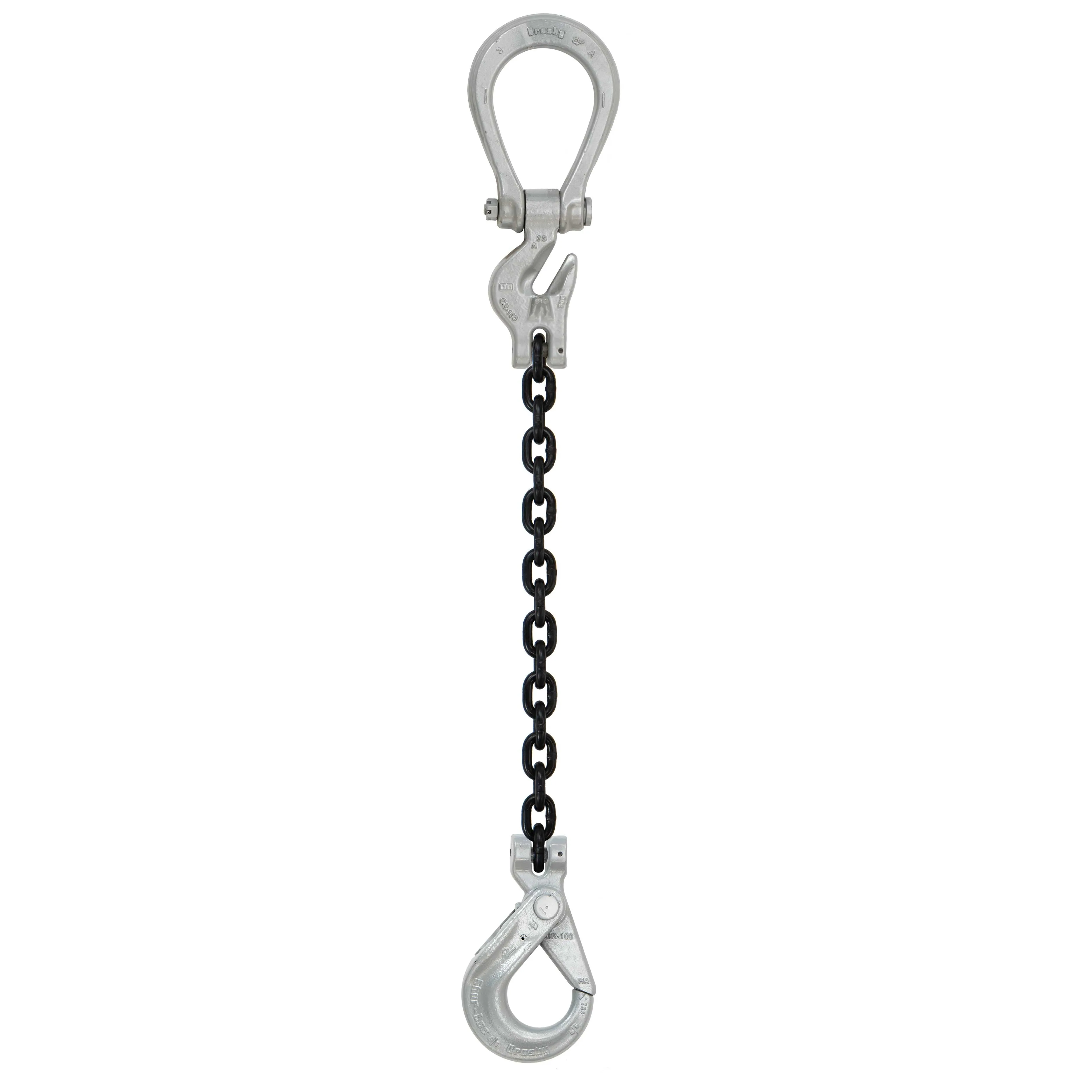 5/16" x 5' - Domestic Adjustable Single Leg Chain Sling with Crosby Self-Locking Hook - Grade 100