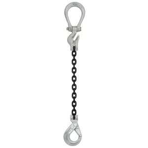 5/16" x 5' - Domestic Adjustable Single Leg Chain Sling with Crosby Self-Locking Hook - Grade 100