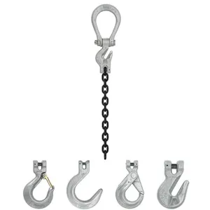 5/16" x 5' - Domestic Adjustable Single Leg Chain Sling with Crosby Sling Hook - Grade 100