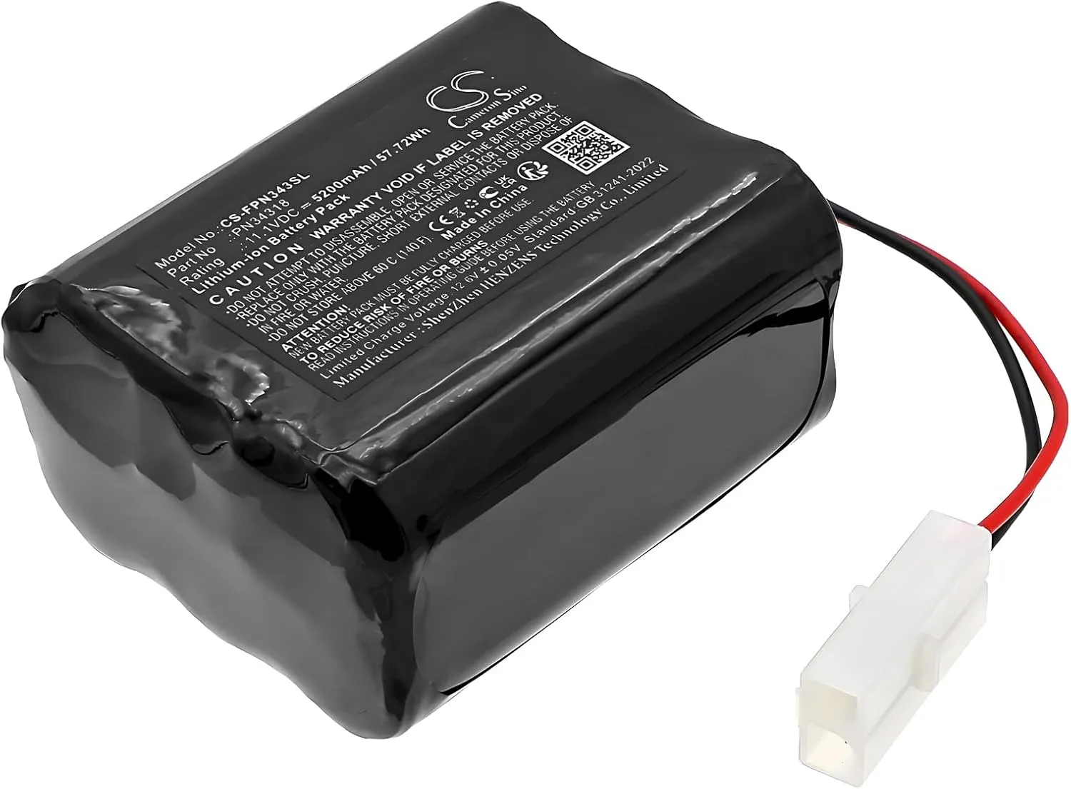 5200mAh Replacement Battery for Foxpro banshee, cs24, cs24b, cs24c, hellfire, krakatoa, krakatoa-ii, screaming banshee, shockwave, snow commando, x1, x24, x2s, xwave, LITH/CHG, PN34318