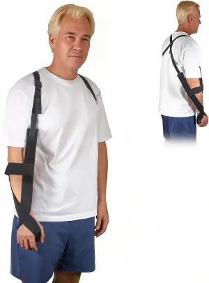 5702957 Arm Sling, Adjustable Shoulder Strap with 4-Lab Lock, Breathable Fabric for All-Day Comfortable, Black (Large: Height 5'10"-6'4", Weight 180-235 lb.)