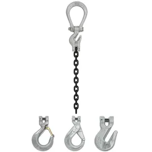 5/8" x 20' - Domestic Adjustable Single Leg Chain Sling with Crosby Foundry Hook - Grade 100
