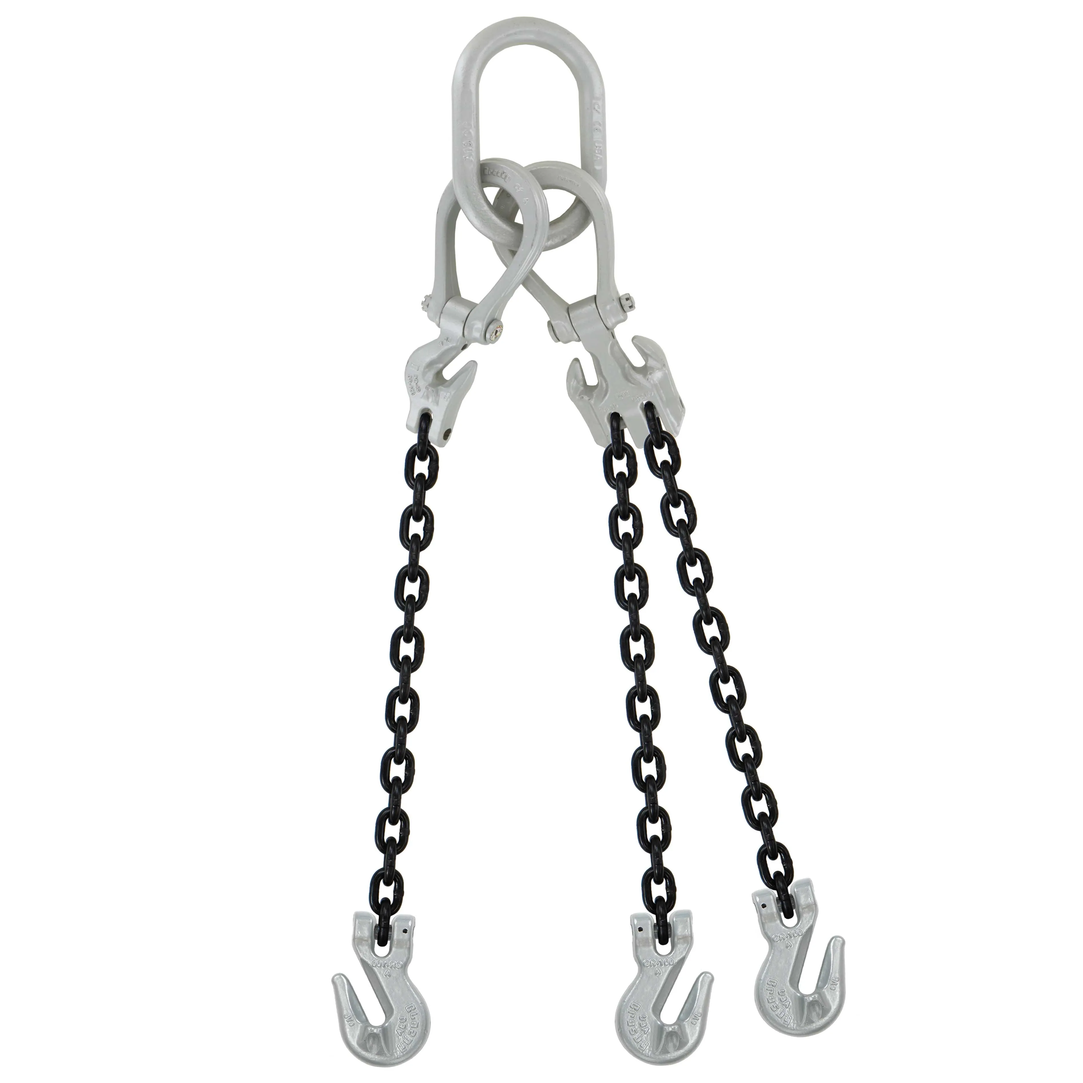 5/8" x 5' - Domestic Adjustable 3 Leg Chain Sling with Crosby Grab Hooks - Grade 100
