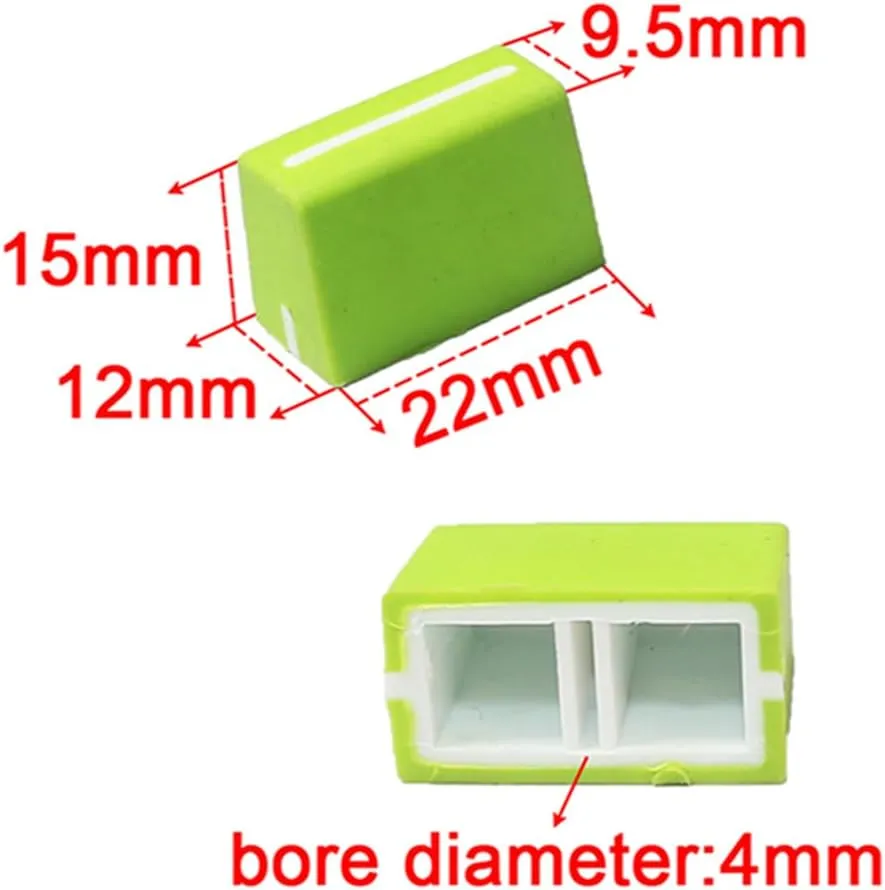 5pcs Universal Fader Knobs Replacement Fader Cap Slider for DJ Controller Mixer Console Pioneer Pioneer DJM、DDJ、XDJ, Denon Numark AKAI RANE VESTAX (Universal Green Hats)