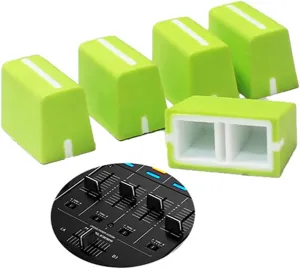 5pcs Universal Fader Knobs Replacement Fader Cap Slider for DJ Controller Mixer Console Pioneer Pioneer DJM、DDJ、XDJ, Denon Numark AKAI RANE VESTAX (Universal Green Hats)
