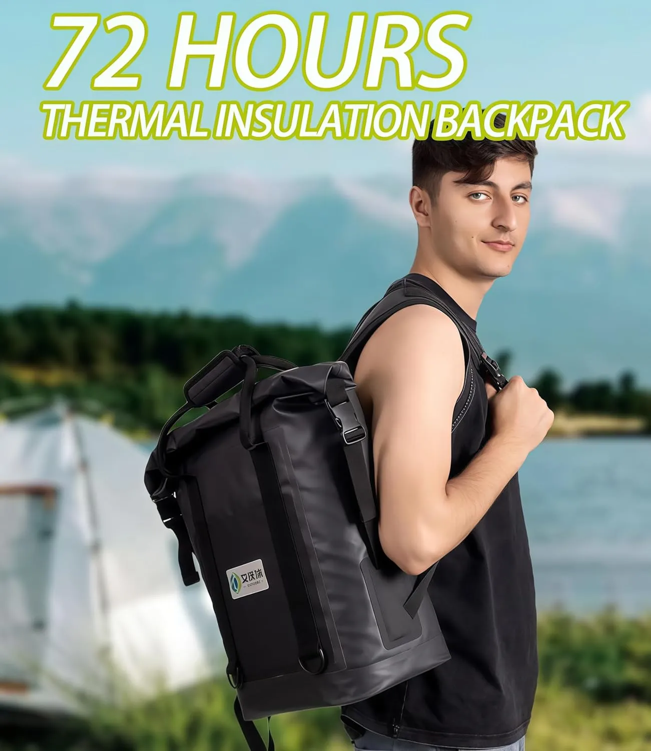 72-Hour Insulated Backpack - Large Capacity Cooler Bag for Outdoor Adventures, Waterproof Thermal Food & Drinks Storage for Golf, Picnic, Beach & Travel