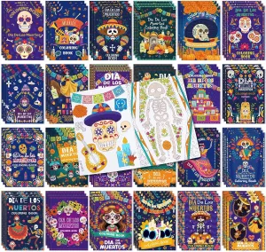 72 Pcs Day of The Dead Coloring Book for Adults Kids DIY Sugar Skulls Coloring Book Bulk Mexican Dia De Los Muertos Books Halloween Party Favors Bag Fillers