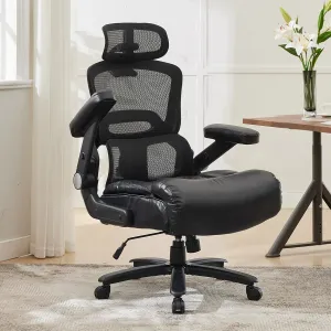 750lbs Big and Tall Office Chair with Dual Lumbar Support for Heavy People, Oversize Ergonomic Desk Chair with 5D Armrests, Wide Thick Seat & 2D Headrest for Adults 8 Hours daliy Work
