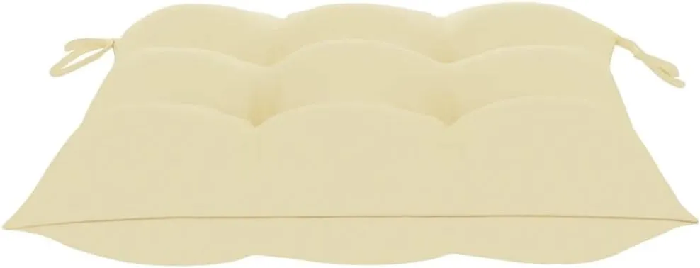 8-Piece Solid Teak Wood Stackable Patio Chairs with Cream Cushions, Outdoor Furniture Set for Dining, Pool, Beach, and Garden, Weather-Resistant, Easy Storage