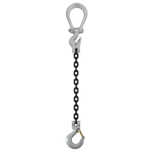 9/32" x 5' - Domestic Adjustable Single Leg Chain Sling with Crosby Sling Hook - Grade 100