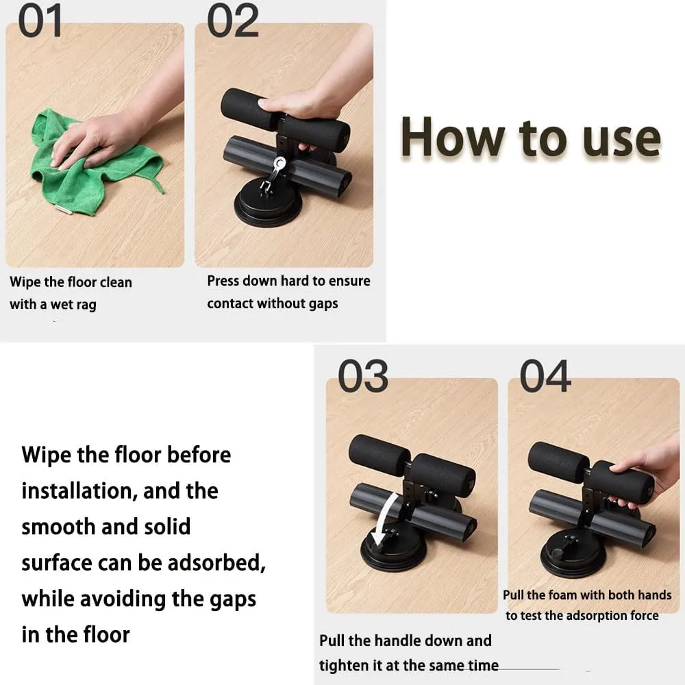 Ab Training Auxiliary Device, Upgraded Assistant Device Double or Triple Suction Cupssuction Cup Sit Up Equipment for Fitness Exercising Abdominal Home & Gym